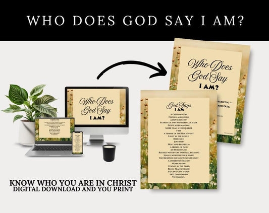 Who God Says I Am: 25 Biblical Truths with Scripture (ESV), Prayer, and Wall Art | Bible Study & Identity in Christ